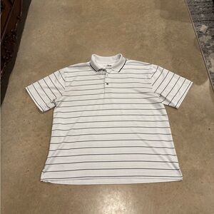 Grand Slam Men's White Polo with Black Stripes